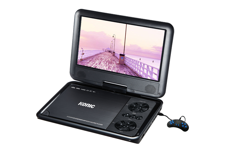 KONIC PORTABLE DVD,9",USB,Rotating, Gamer Controller