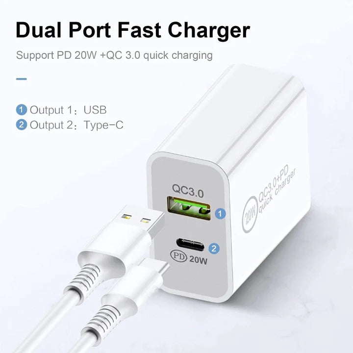 Fast Charge Adapter & Apple Lightning Cord
